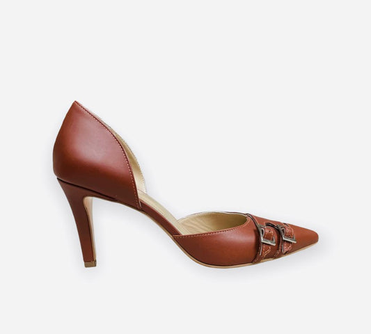 DOUBLE MONK STRAP MID HEEL PUMP