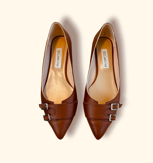 DOUBLE MONK STRAP POINTY BALLERINAS