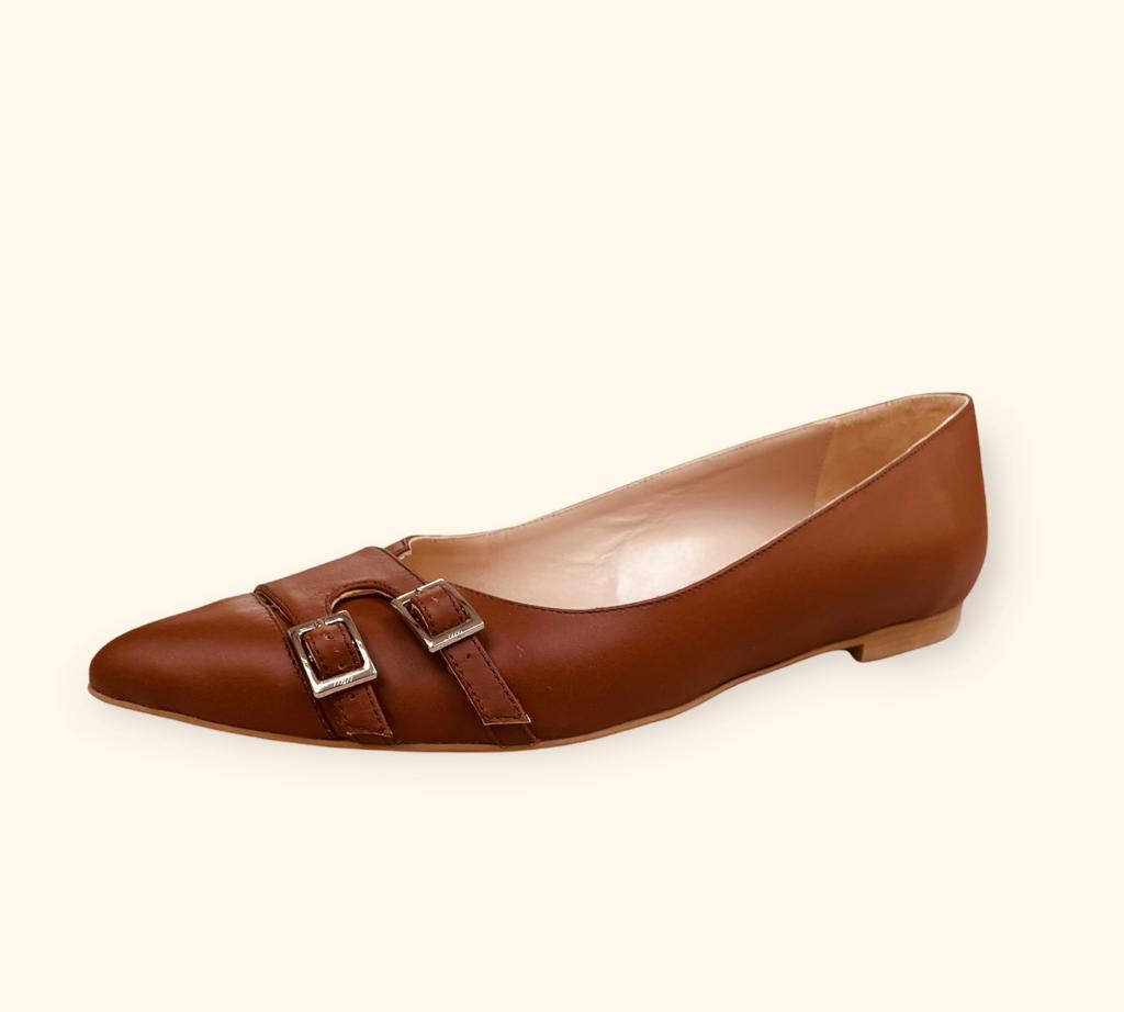 DOUBLE MONK STRAP POINTY BALLERINAS