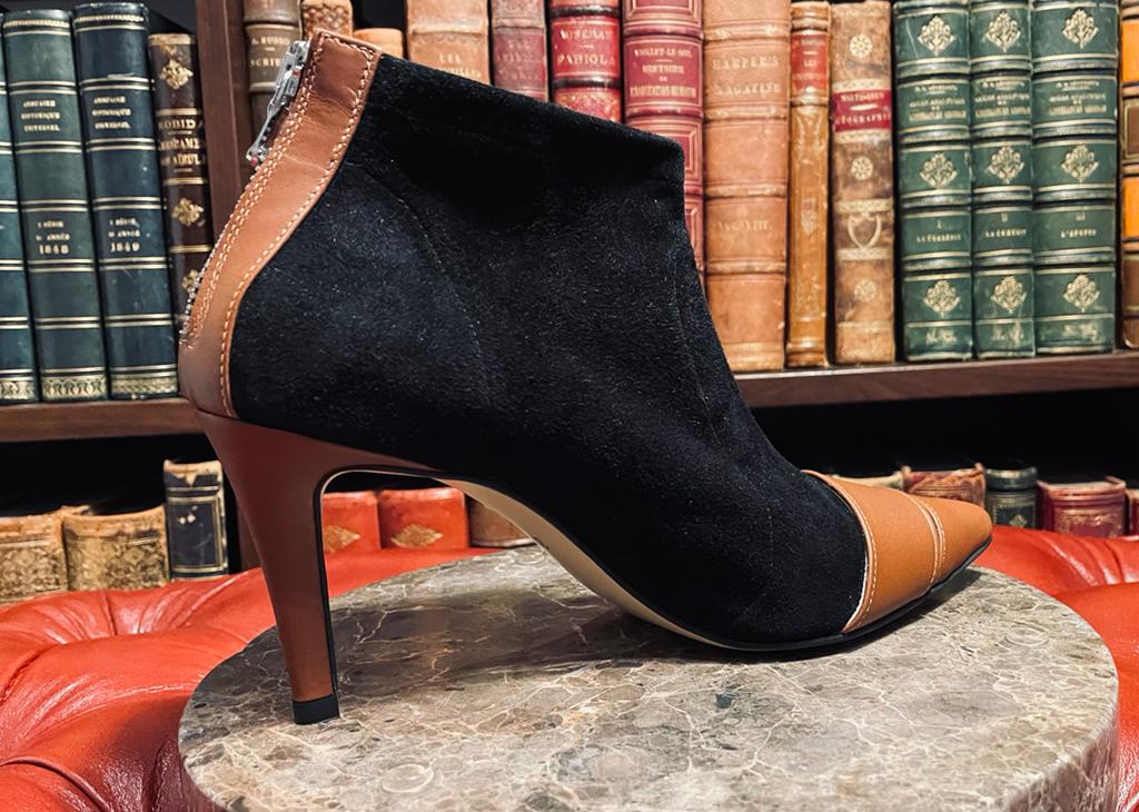 DOUBLE MONK STRAP MID HEEL ANKLE BOOT