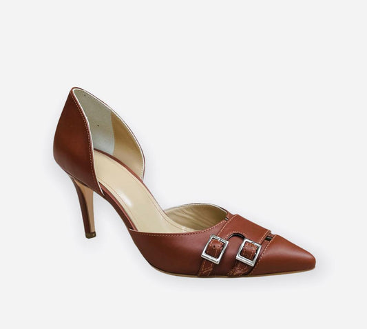 DOUBLE MONK STRAP MID HEEL  PUMP